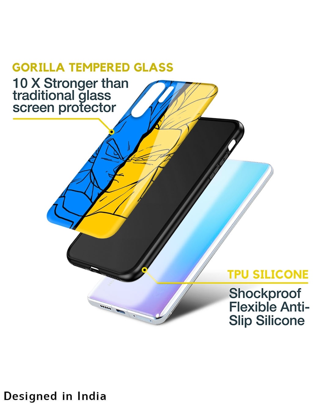 Shop Goku and Vegeta Premium Glass Case for Apple iPhone SE 2020 (Shock Proof,Scratch Resistant)-Design
