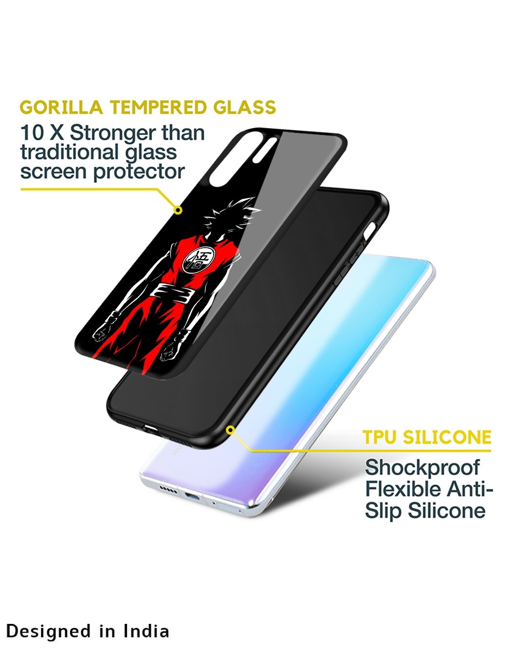 Shop Goku Back Art Premium Glass Case for Apple iPhone 13 Pro (Shock Proof,Scratch Resistant)-Design