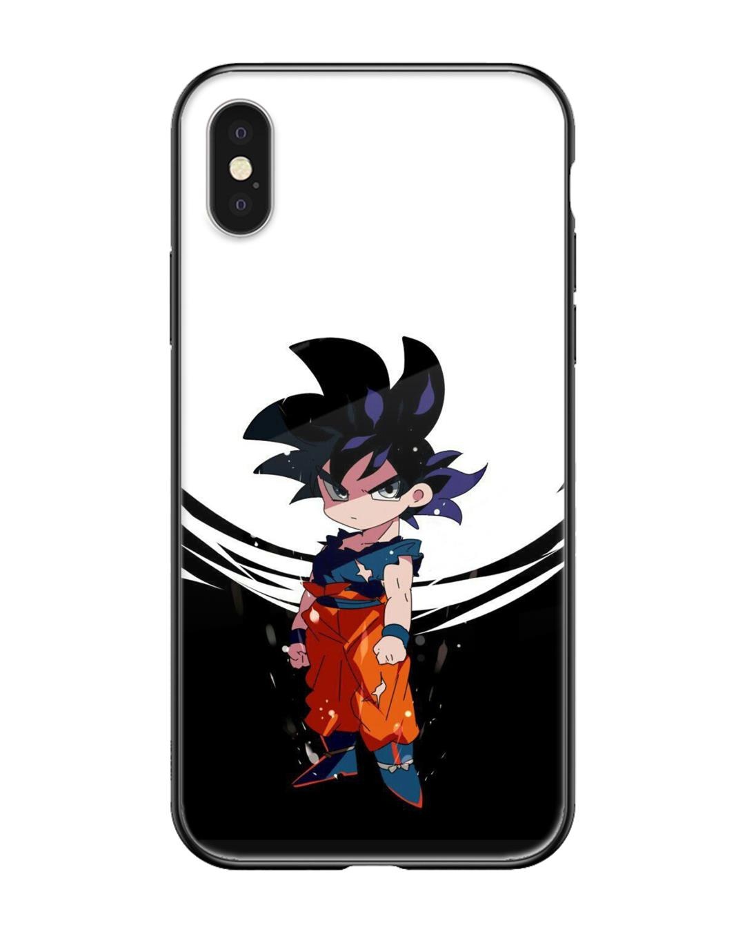 Shop Goku Chibi Premium Glass Case for Apple iPhone X (Shock Proof,Scratch Resistant)-Front
