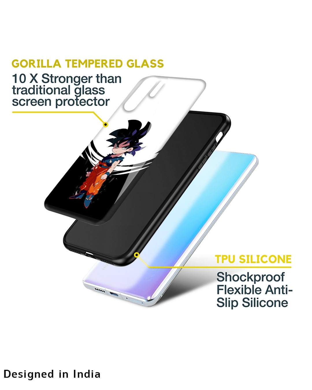Shop Goku Chibi Premium Glass Case for Apple iPhone X (Shock Proof,Scratch Resistant)-Design