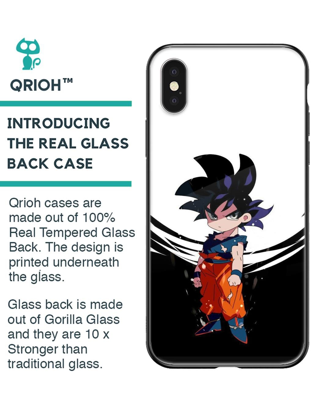 Shop Goku Chibi Premium Glass Case for Apple iPhone XS (Shock Proof,Scratch Resistant)-Back