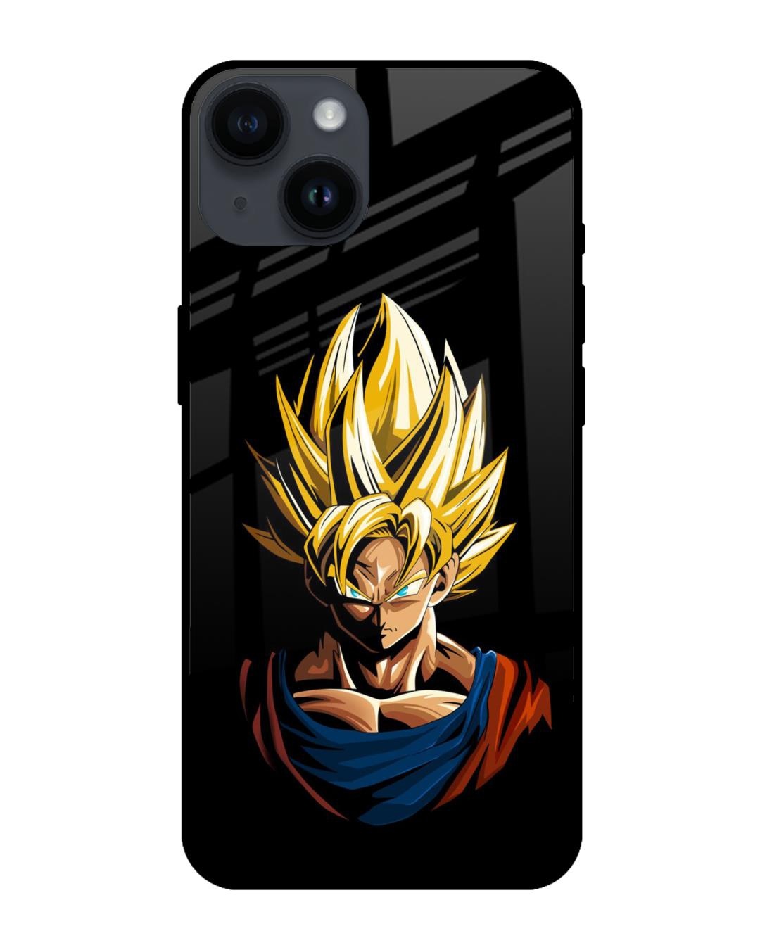 Shop Goku Manga Premium Glass Case for Apple iPhone 14 (Shock Proof,Scratch Resistant)-Front