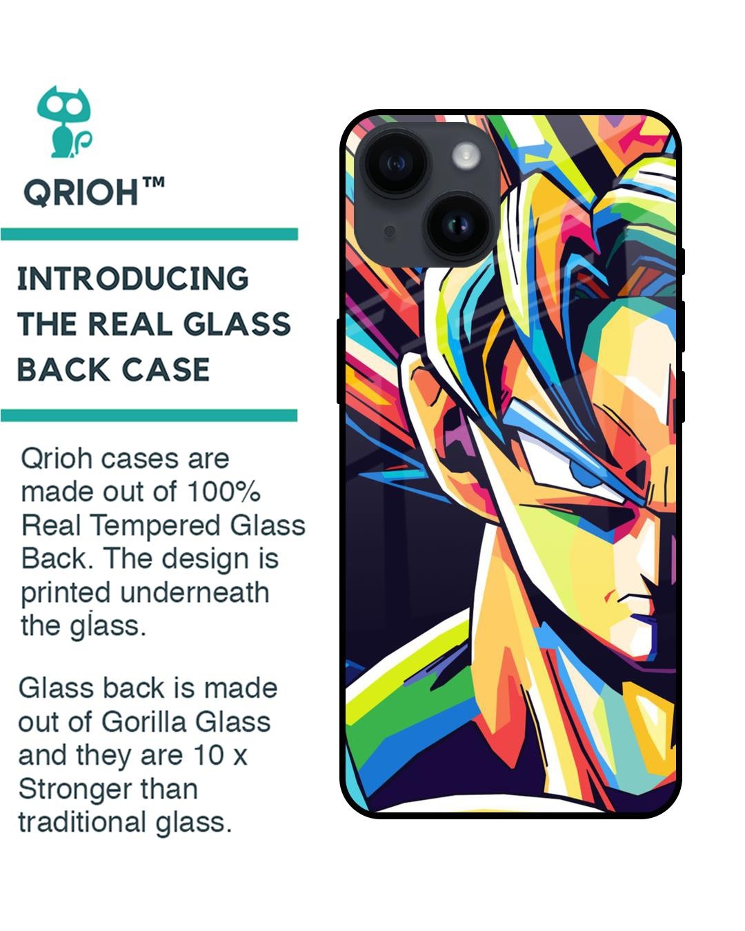 Shop Goku Pop Art Premium Glass Case for Apple iPhone 14 (Shock Proof,Scratch Resistant)-Back