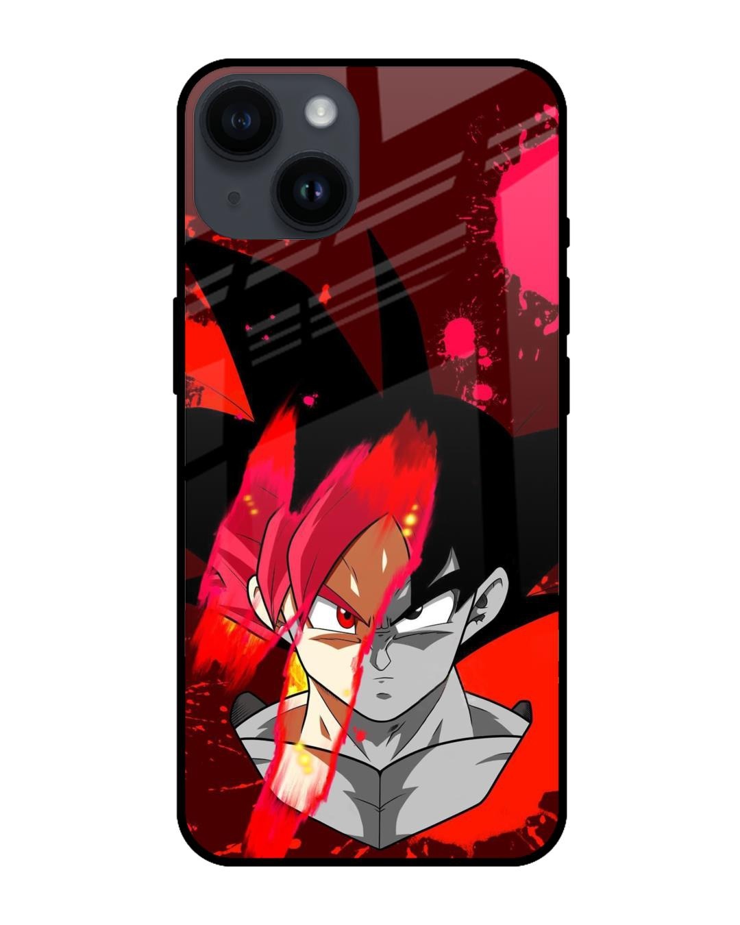 Shop Goku Red Splash Premium Glass Case for Apple iPhone 14 (Shock Proof,Scratch Resistant)-Front