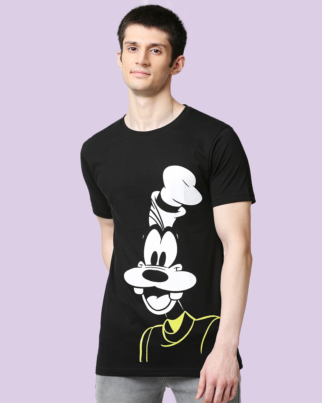 Shop Goofy Half Sleeves Hperprint T-Shirt (DL) Black-Front
