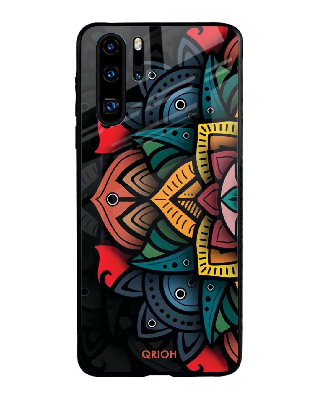 Shop Gorgeous Flower Printed Premium Glass Cover For Huawei P30 Pro (Impact Resistant, Matte Finish)-Front