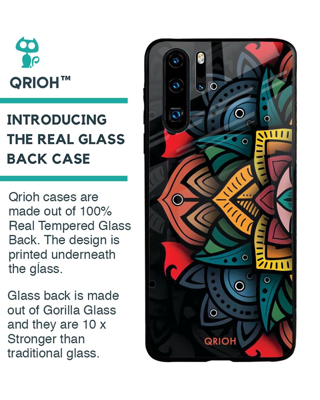 Shop Gorgeous Flower Printed Premium Glass Cover For Huawei P30 Pro (Impact Resistant, Matte Finish)-Back