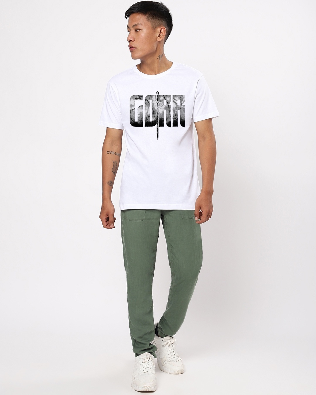 Shop Men's White Gorr Typography T-shirt-Design