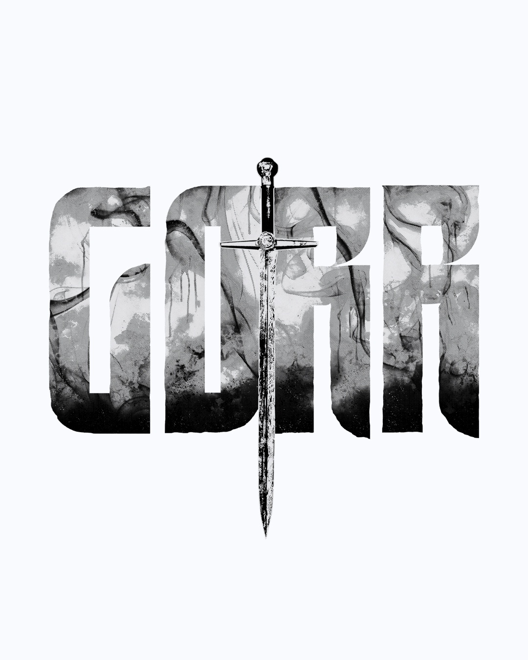 Shop Men's White Gorr Typography Oversized T-shirt-Full