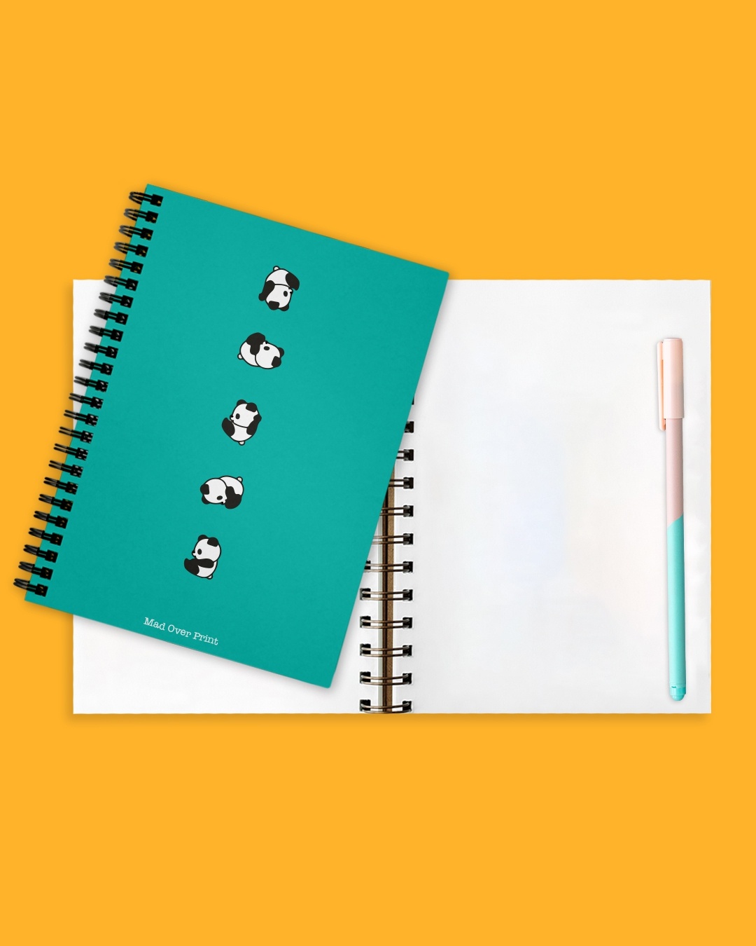 Shop Green Rolling Panda Notepad (50 Pages)-Design