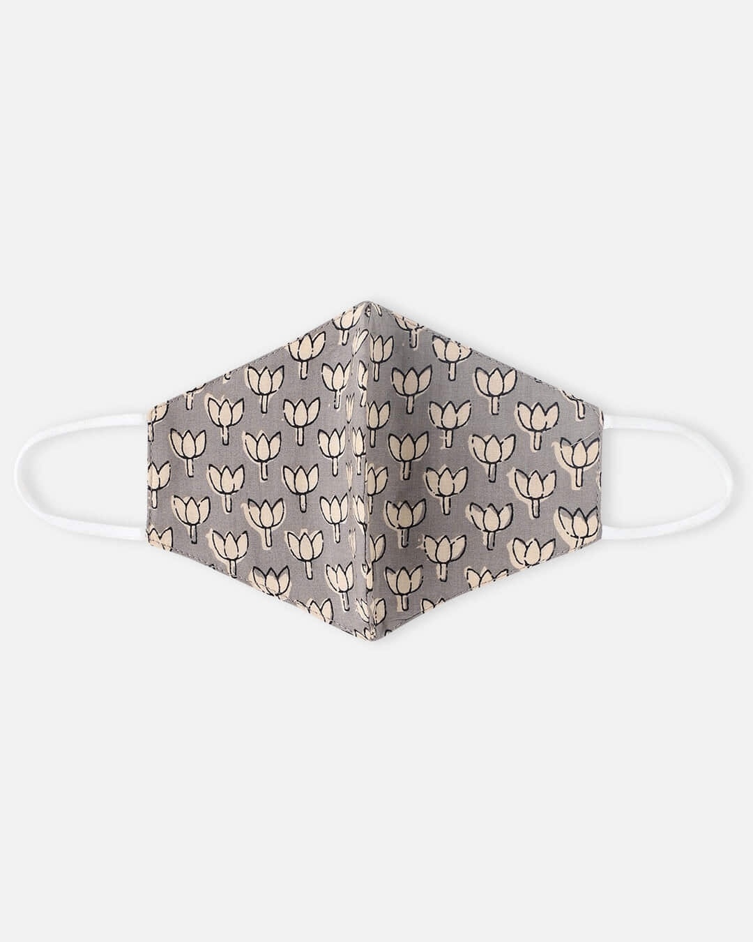 Shop Grey All Over Printed Everyday Mask-Front