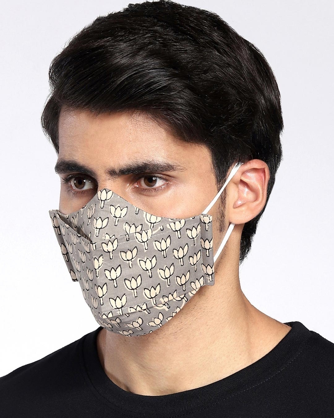 Shop Grey All Over Printed Everyday Mask