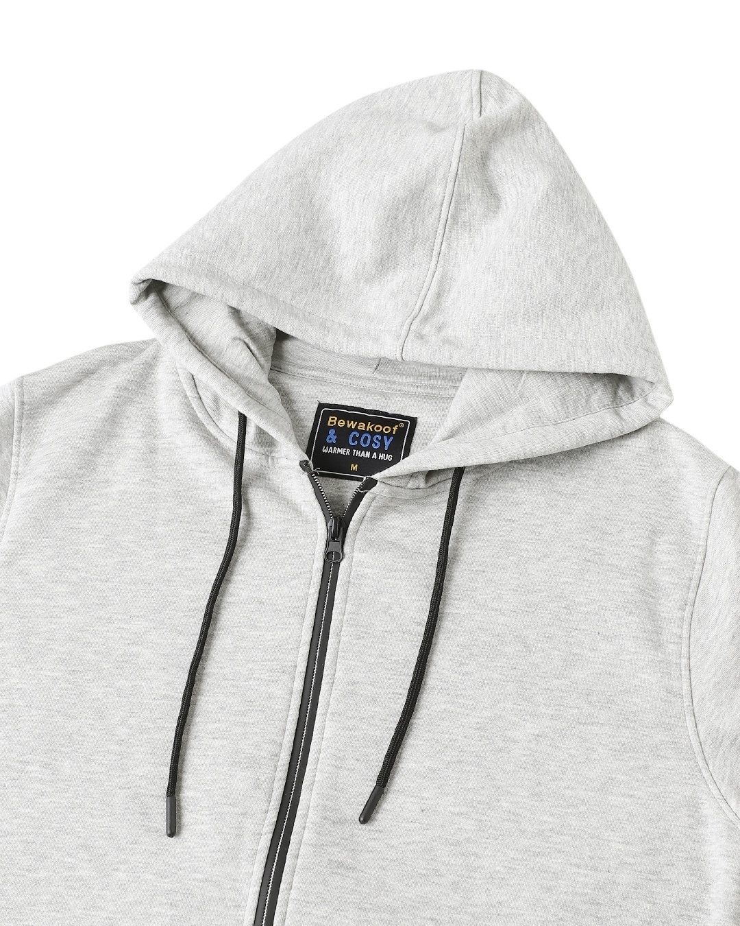 Shop Grey Melange Plus Size Zipper Hoodie Sweatshirts