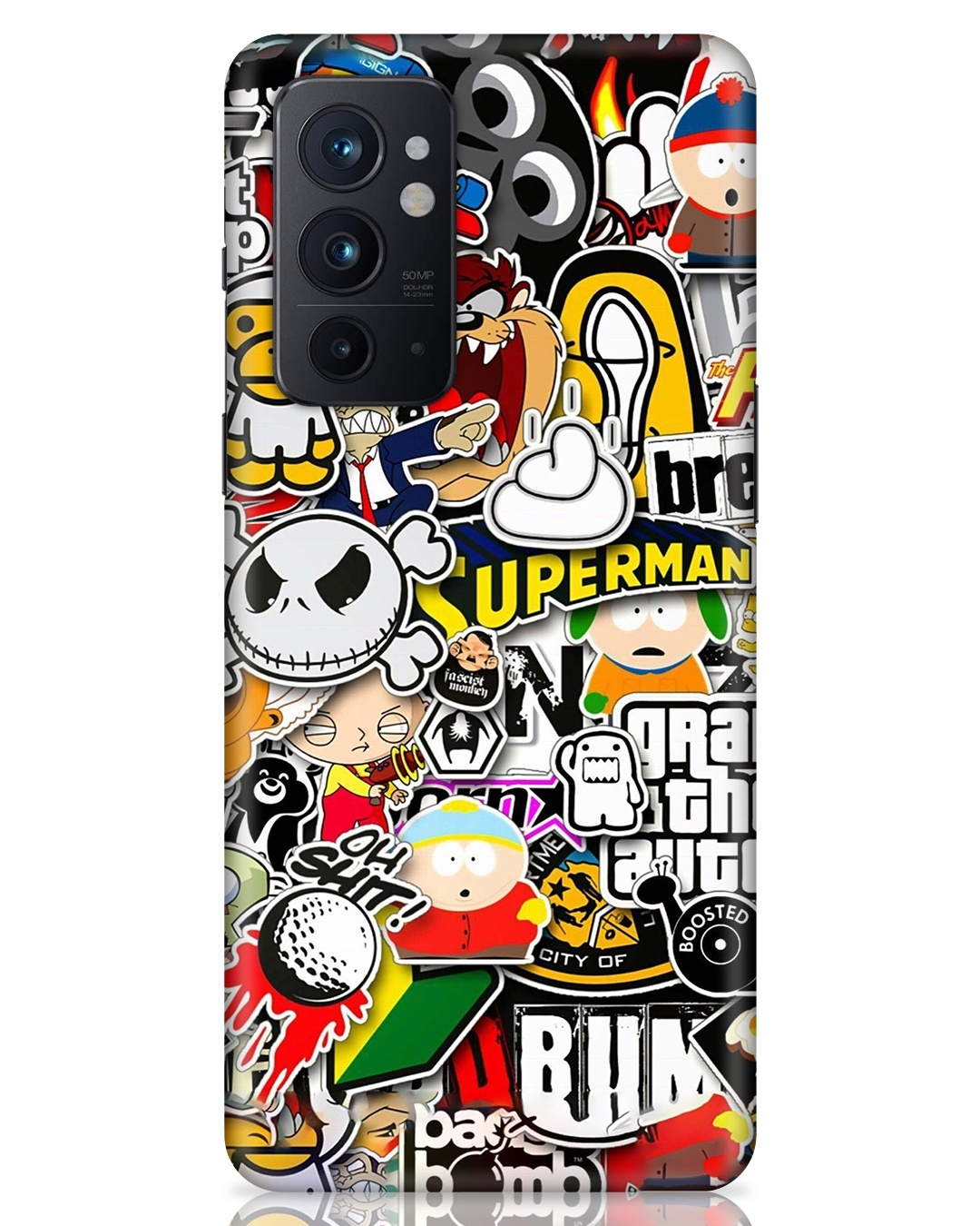 Shop GTA Abstract Printed Designer Hard Cover For OnePlus 9RT 5G (Impact Resistant, Matte Finish)-Front