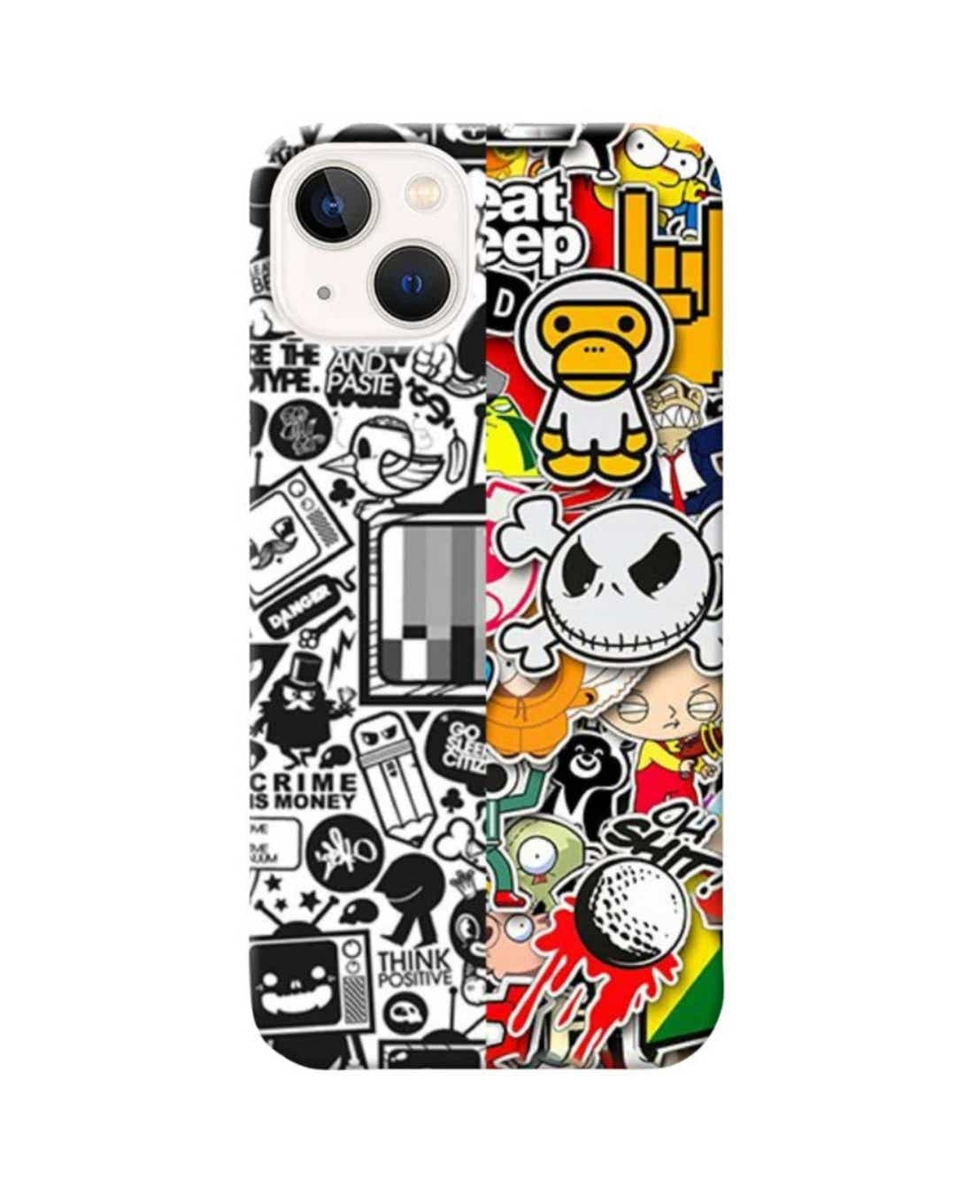 Shop GTA Multi Abstract Printed Designer Hard Cover For iPhone 13 (Impact Resistant, Matte Finish)-Front
