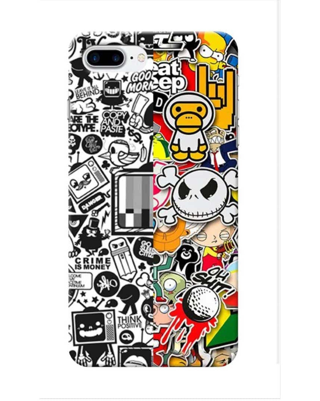 Shop GTA Multi Abstract Printed Designer Hard Cover For iPhone 7 Plus (Impact Resistant, Matte Finish)-Front