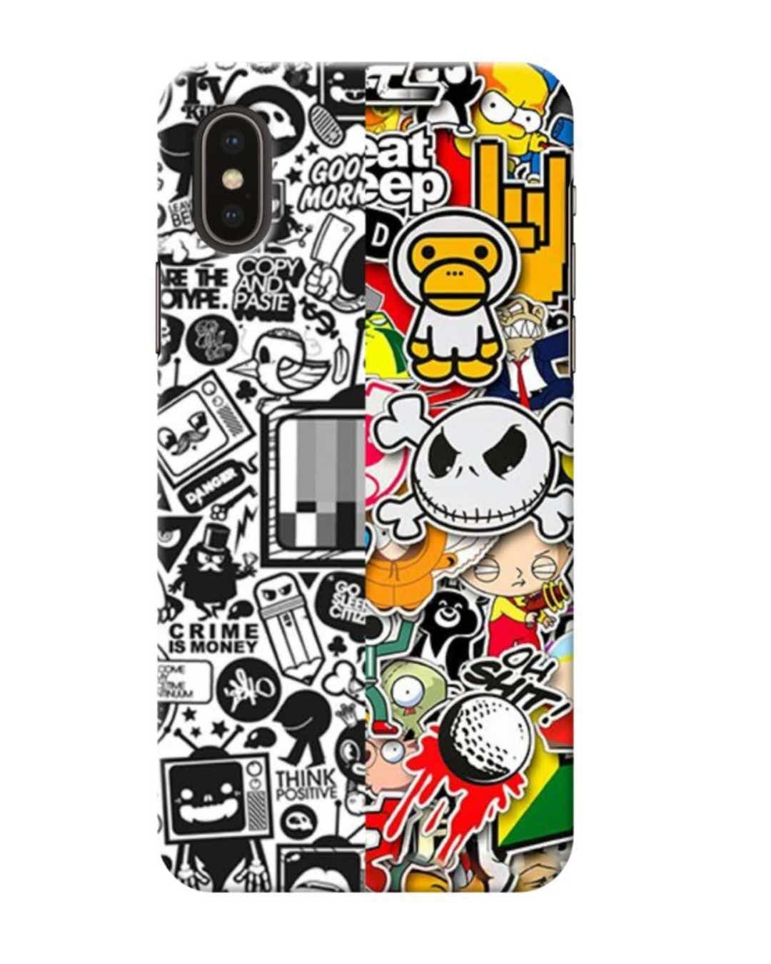 Shop GTA Multi Abstract Printed Designer Hard Cover For iPhone XS Max (Impact Resistant, Matte Finish)-Front