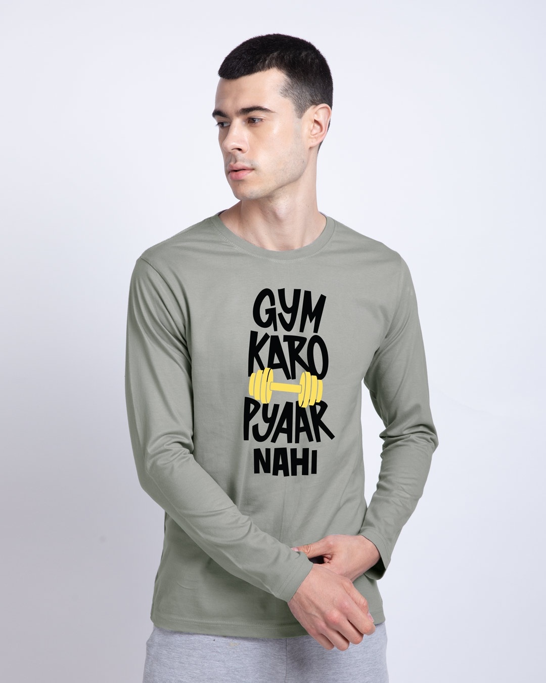 Shop Gym Karo Full Sleeve T-Shirt-Front