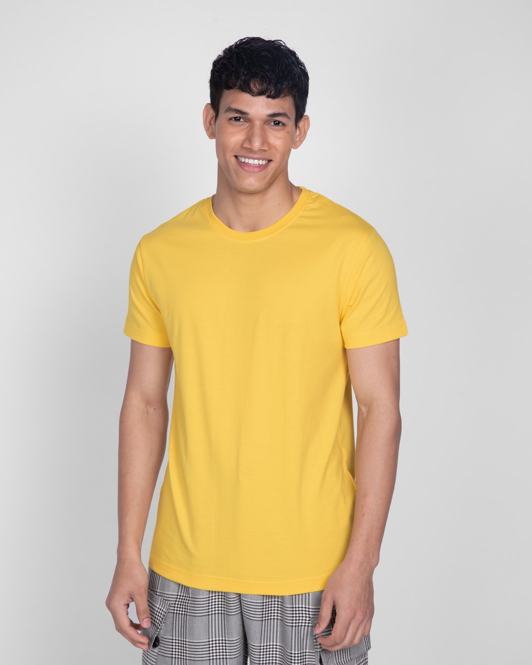 Shop Happy Yellow Half Sleeve T-Shirt-Back