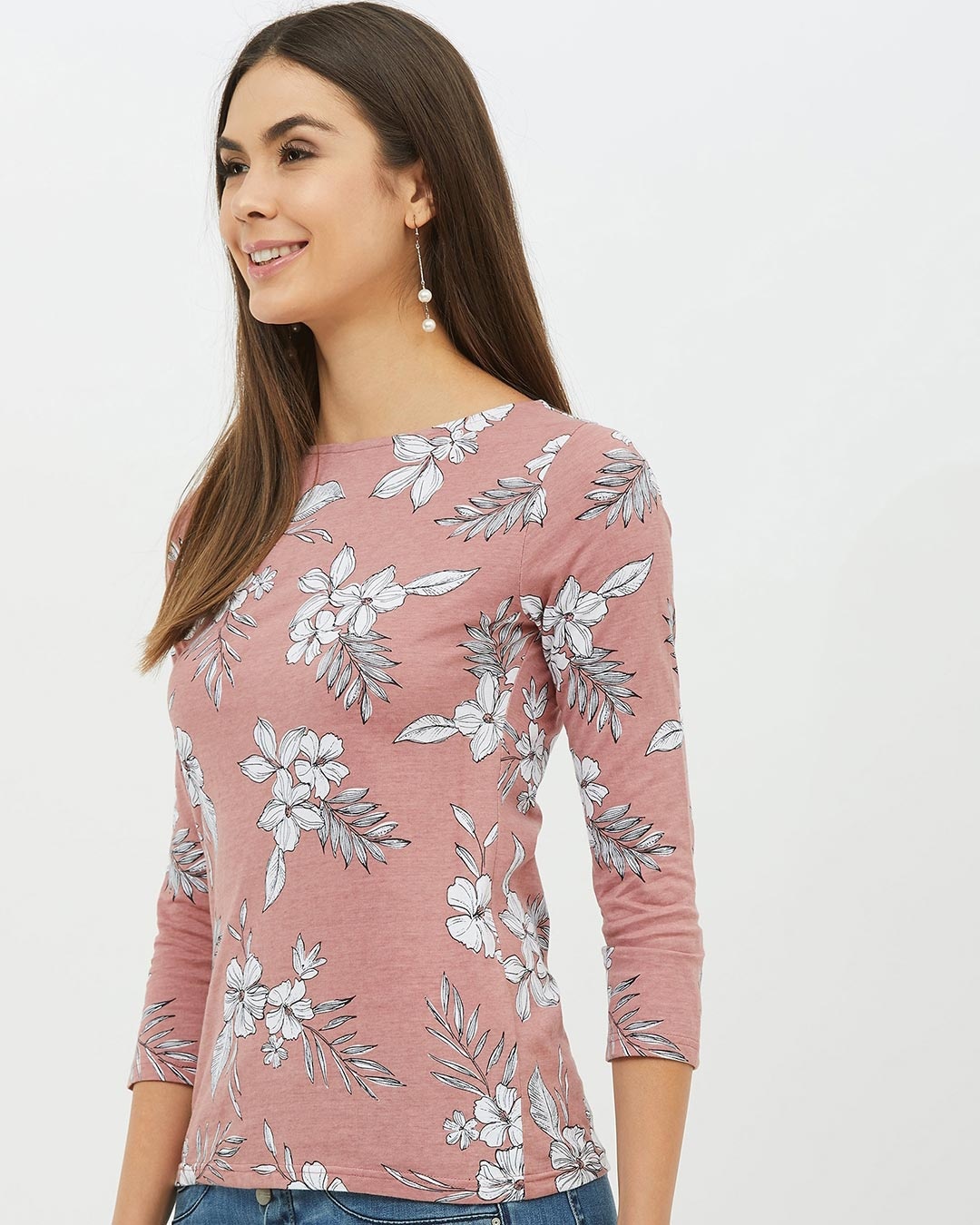 Shop Women Round Neck Full Sleeve Printed T Shirt-Full