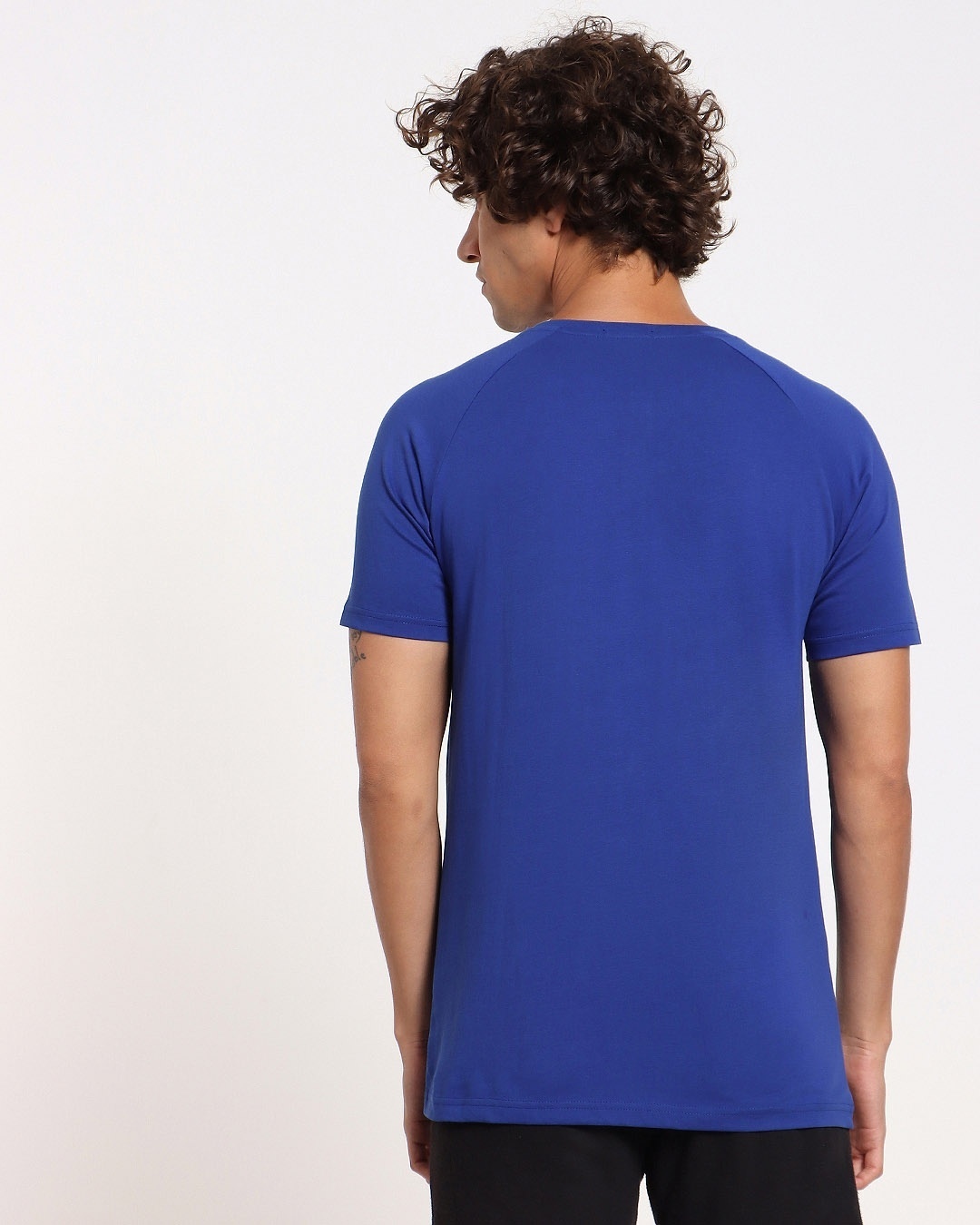 Shop Hashtag Blue Henley T-Shirt-Full