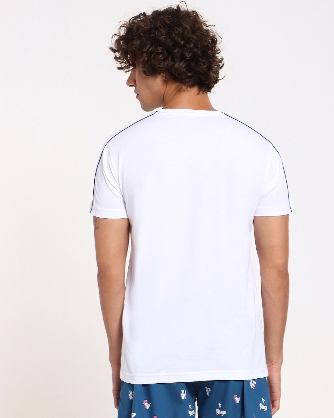Buy Men's White Shoulder Piping T-shirt for Men white Online at Bewakoof