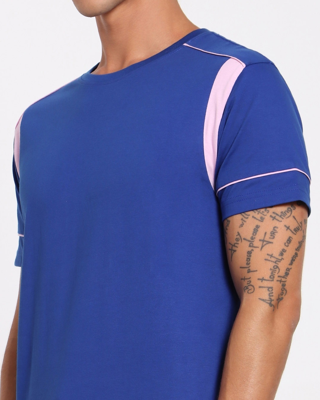 Shop Hashtag Blue Sport Trim T-Shirt