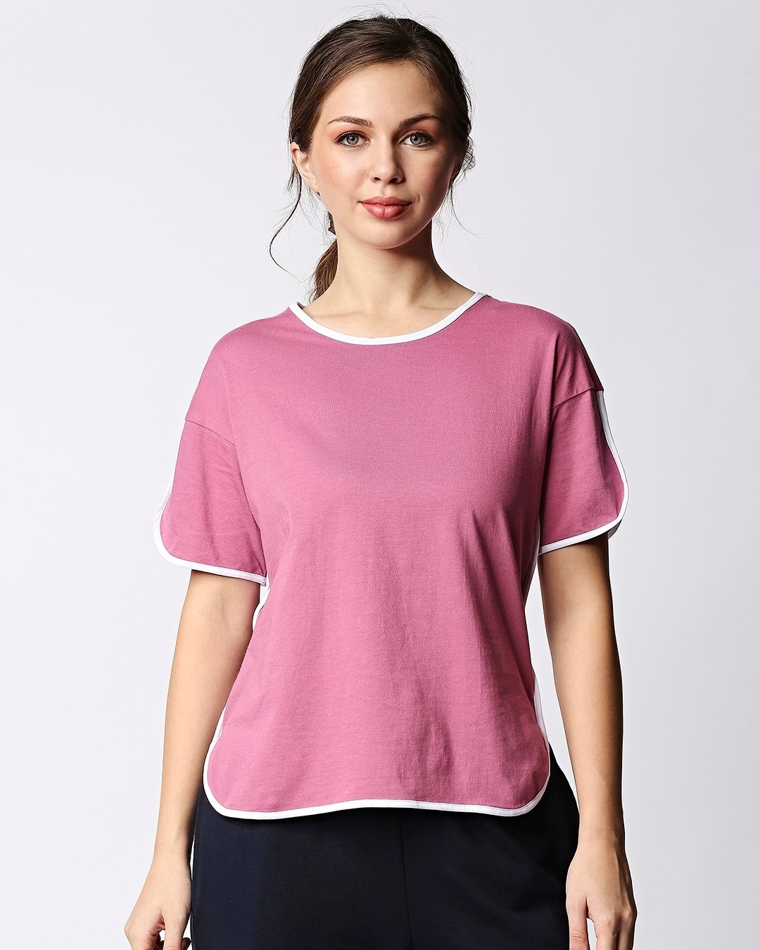 Shop Heater Rose Half Sleeves Tape T-shirt-Back