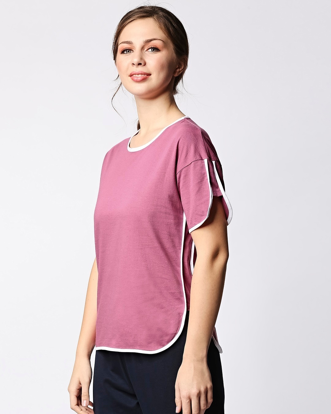 Shop Heater Rose Half Sleeves Tape T-shirt