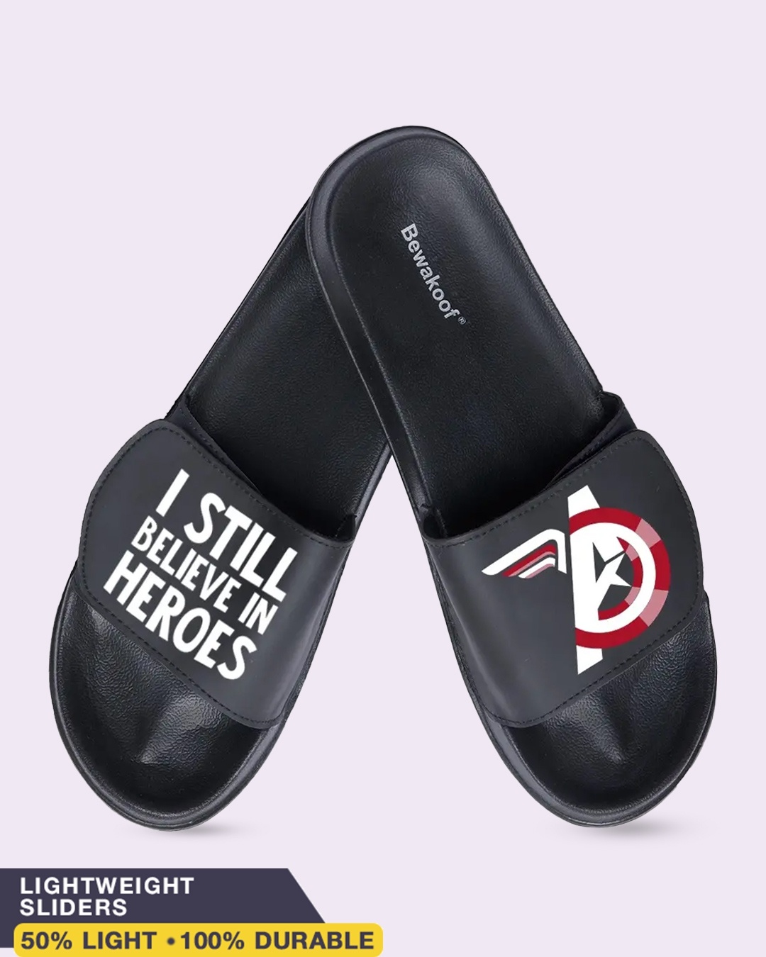 Shop Heroes Printed Adjustable Strap Men's Sliders-Front