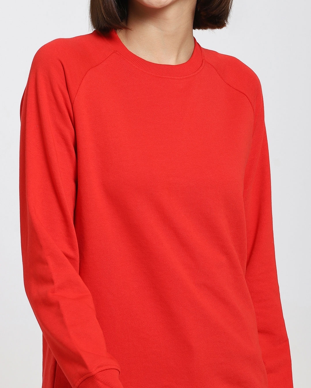 Shop High Risk Red Plus Size Solid Sweatshirt-Full