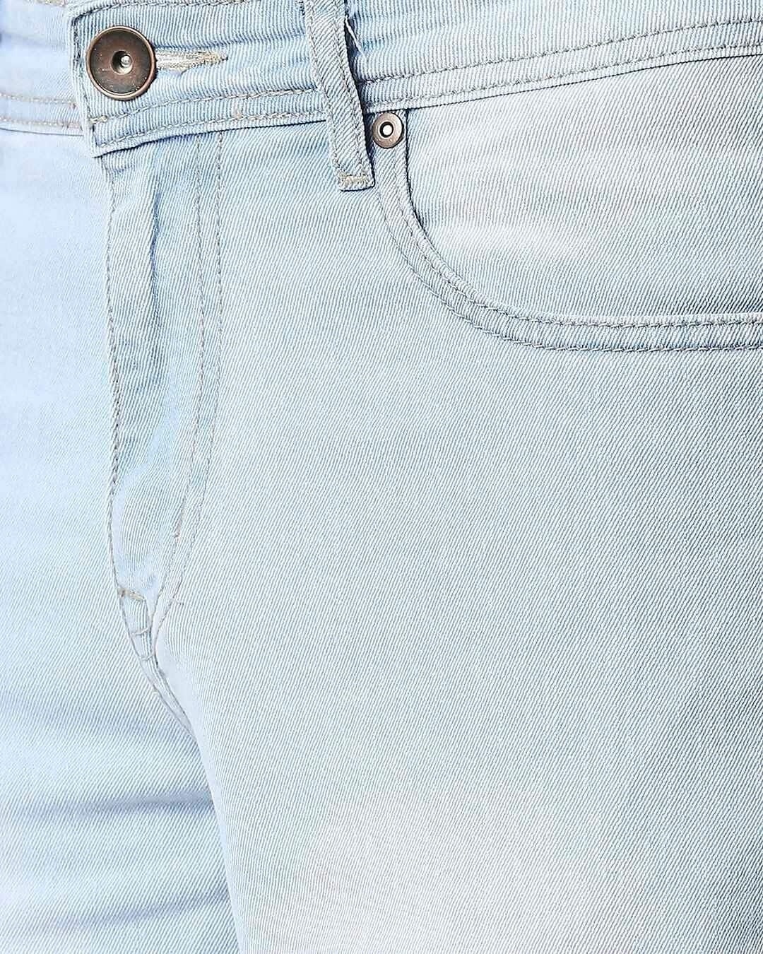 Shop Mens Blue Washed Slim Fit Mid Rise Jeans With Belt Loopsmbdrhs1027