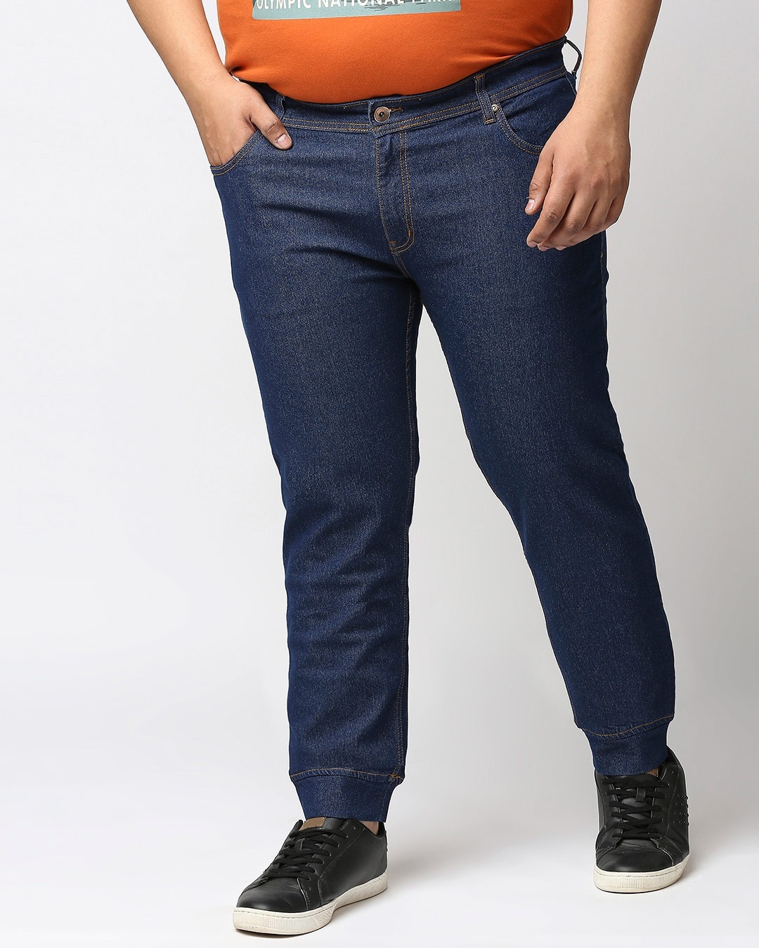 Denim joggers sale mens plus size