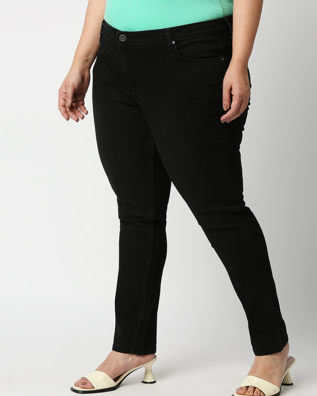 Buy High Star Women's Black Slim Fit Plus Size Jeans for Women Black ...