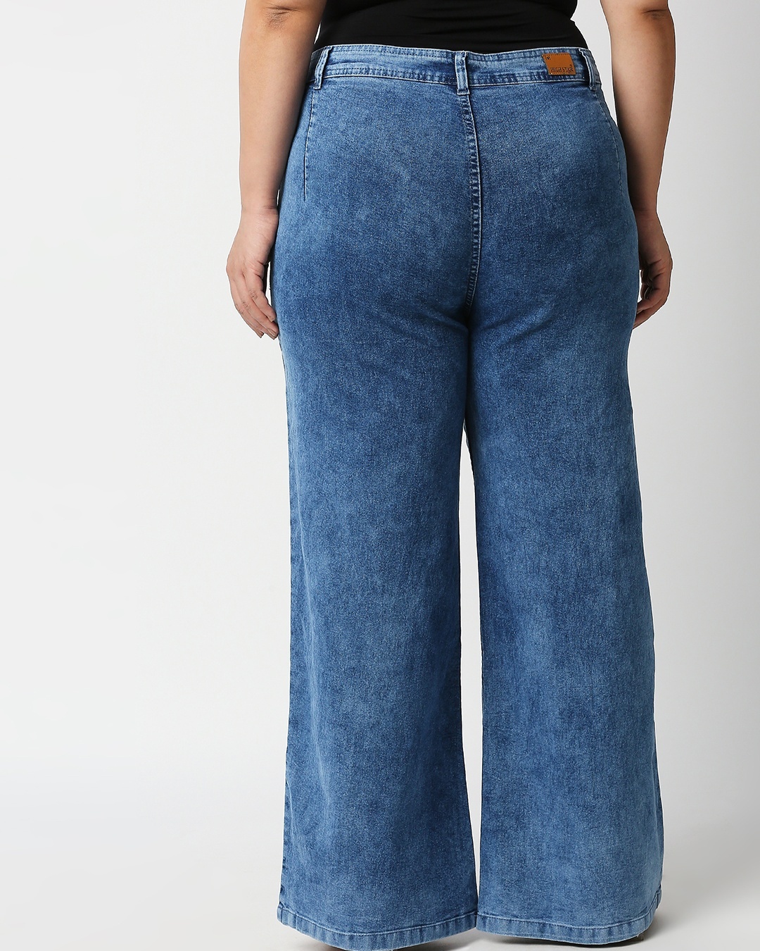 Buy High Star Women's Blue Wide Leg High Rise Plus Size Jeans for Women