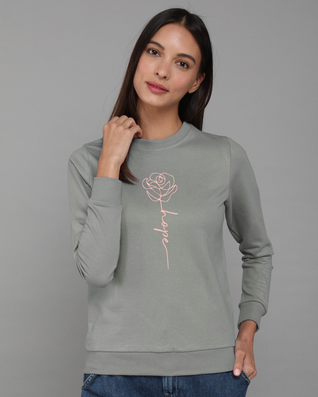 Shop Hope Flower Fleece Light Sweatshirt-Front