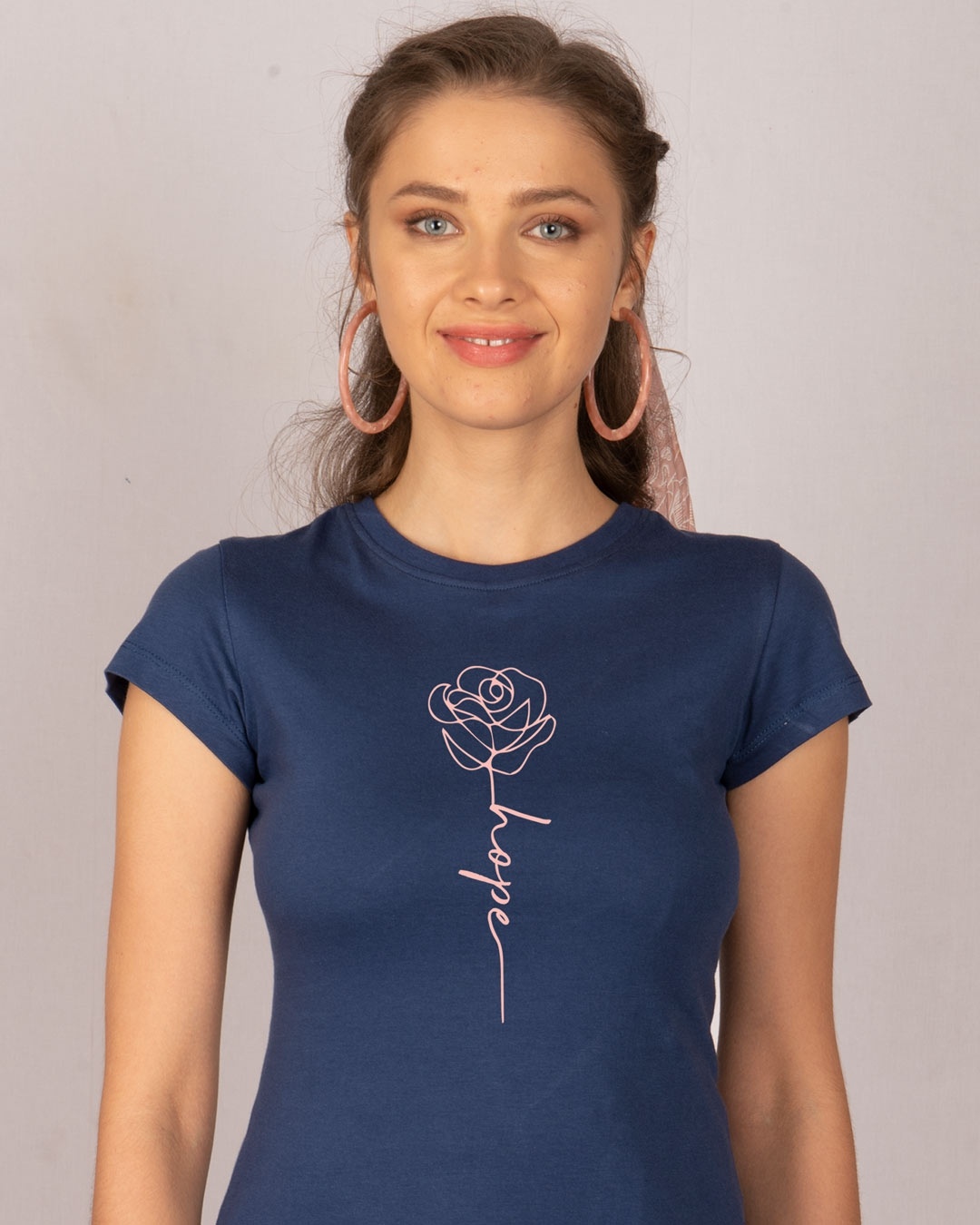 Shop Hope Flower Half Sleeve T-Shirt-Front