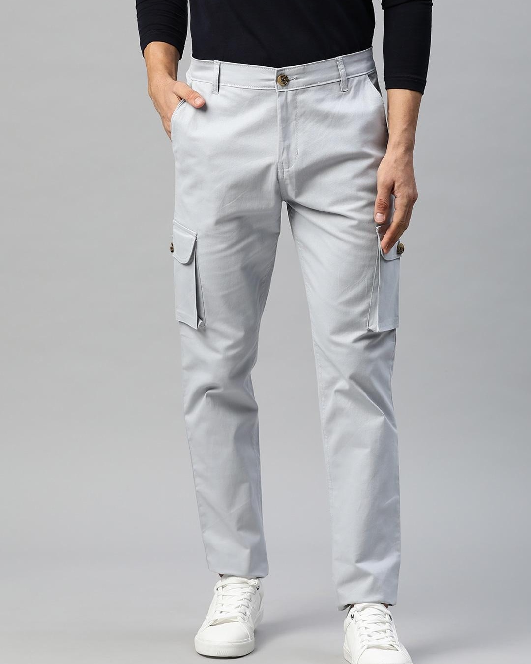 CELIO Casual Trousers  Buy CELIO Mens Black Solid Cargo Trouser Online   Nykaa Fashion