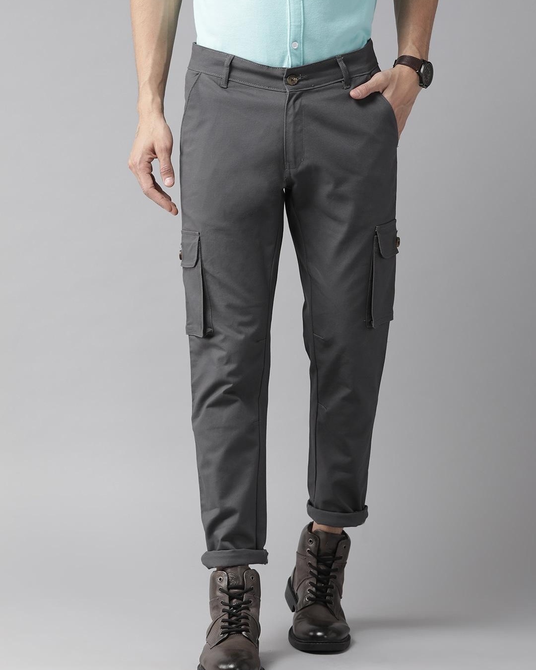 Buy Slim Fit FlatFront Trousers with Contrast Taping online  Looksgudin