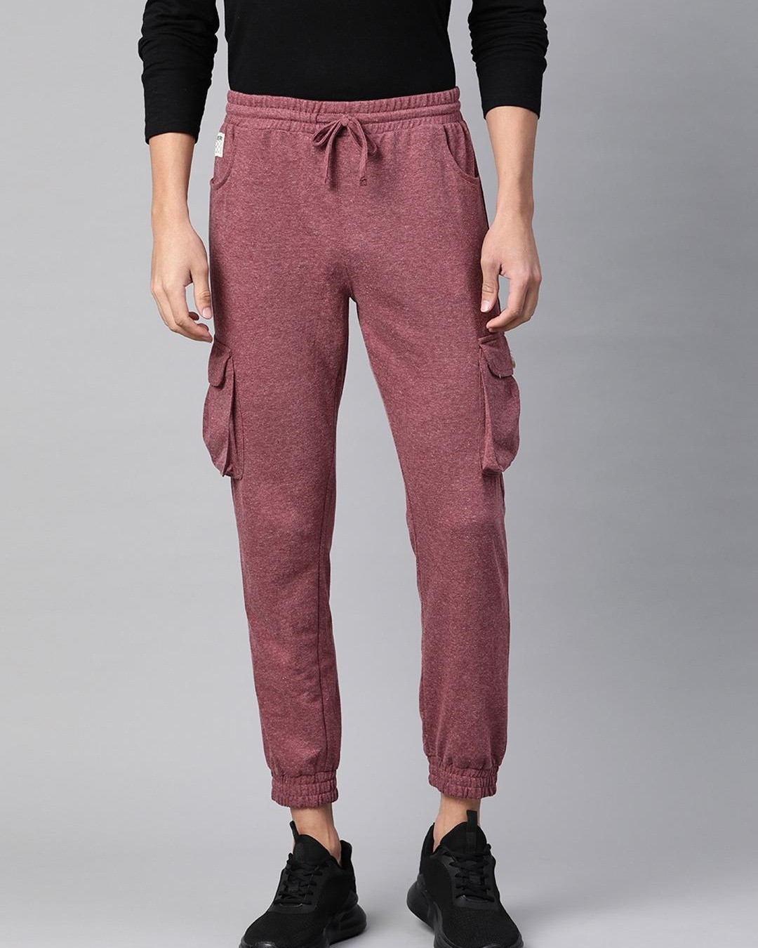 purple joggers outfits