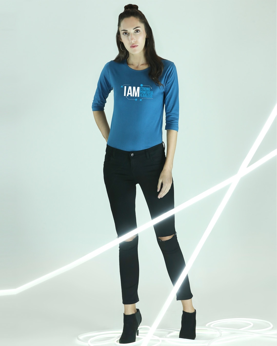 Shop I AM  3/4 Sleeves T-Shirt-Front