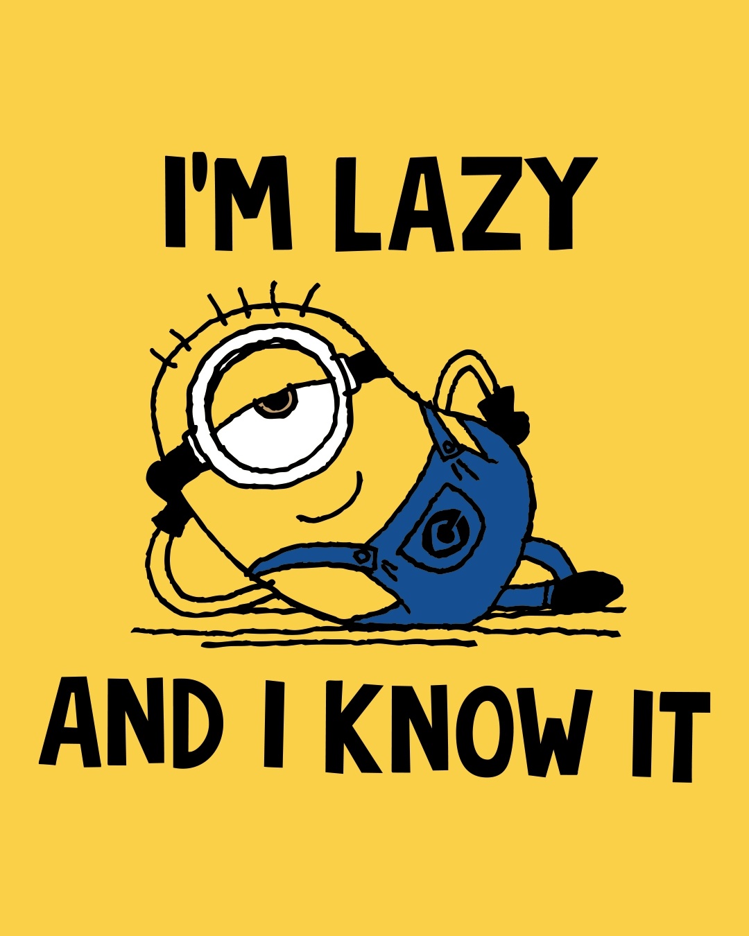Shop I Am Lazy Minion Plus Size Crewneck Sweatshirt-Full