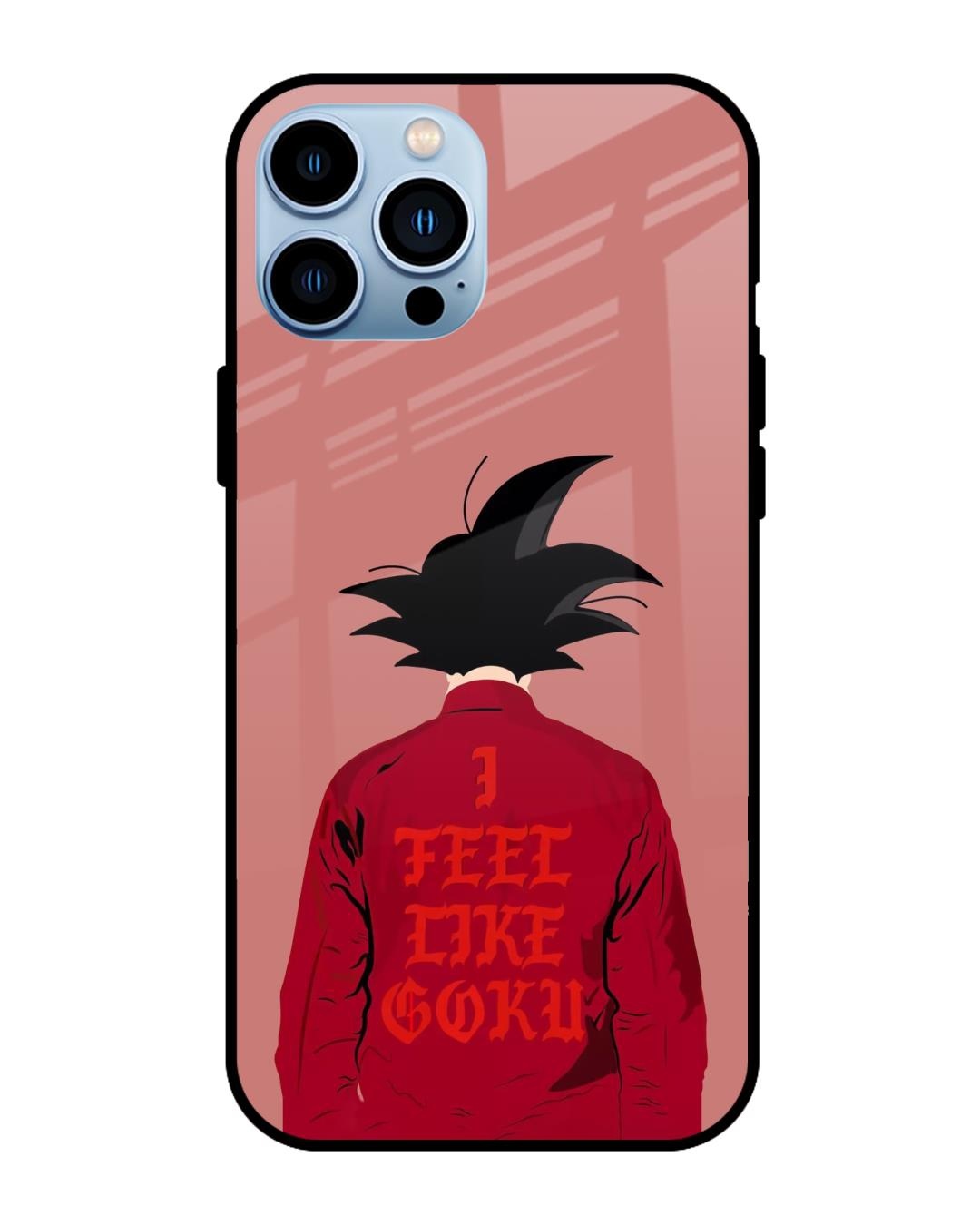 Shop I Feel Like Goku Premium Glass Case for Apple iPhone 13 Pro (Shock Proof,Scratch Resistant)-Front