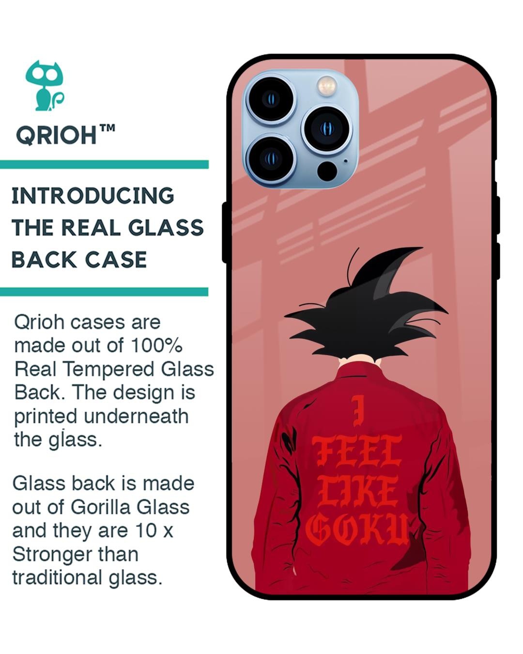 Shop I Feel Like Goku Premium Glass Case for Apple iPhone 13 Pro (Shock Proof,Scratch Resistant)-Back