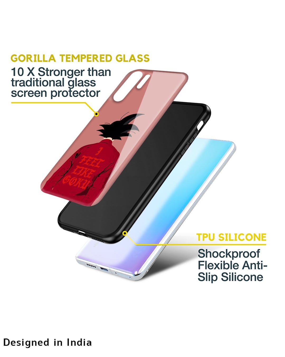 Shop I Feel Like Goku Premium Glass Case for Apple iPhone 14 Pro (Shock Proof,Scratch Resistant)-Design