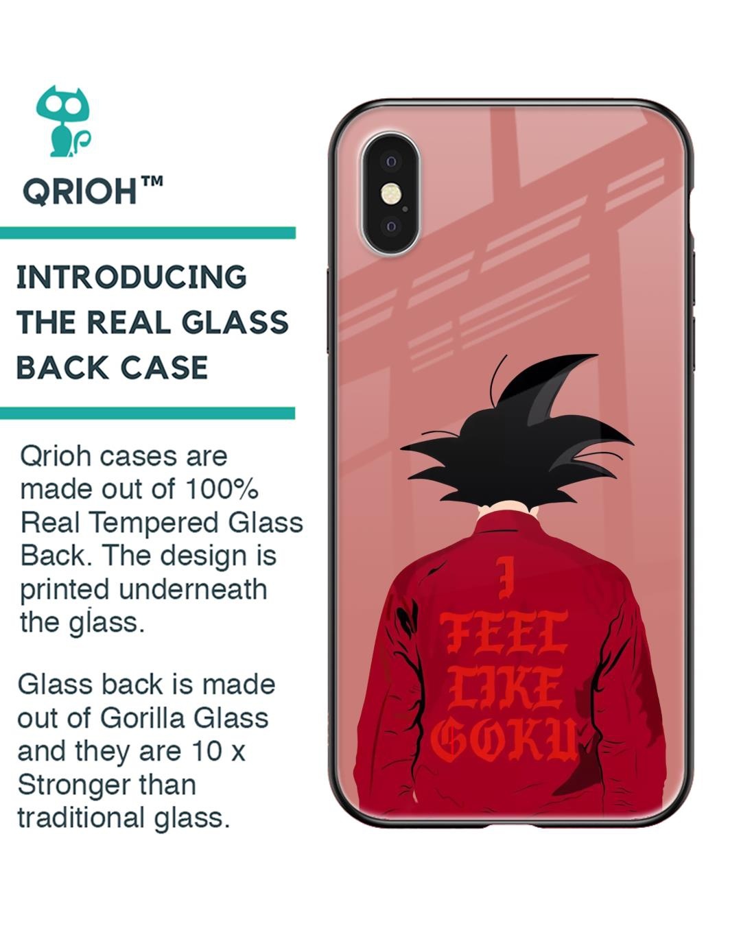 Shop I Feel Like Goku Premium Glass Case for Apple iPhone XS (Shock Proof,Scratch Resistant)-Back