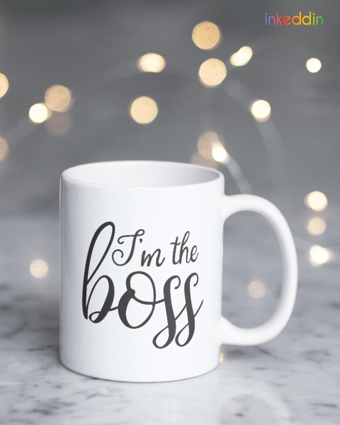 Buy I'm The Boss Printed Ceramic Coffee Mug (330ml, Single piece ...