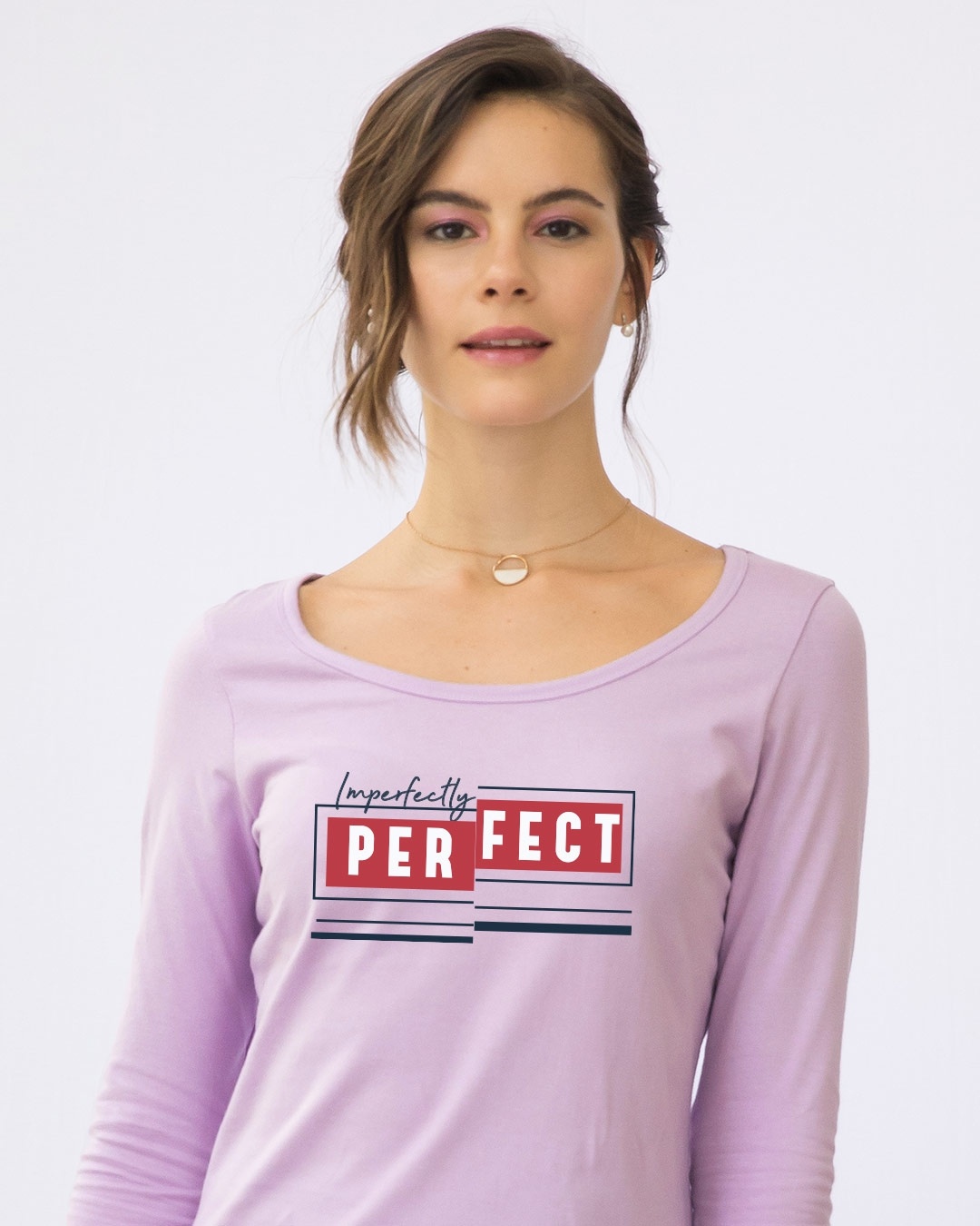 Shop Imperfectly Perfect 2.0 Scoop Neck Full Sleeve T-Shirt-Front