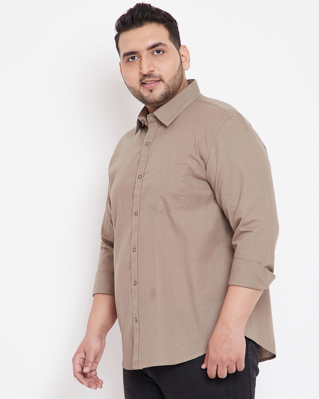 Shop Men's Plus Size Solid Stylish Casual Shirt
