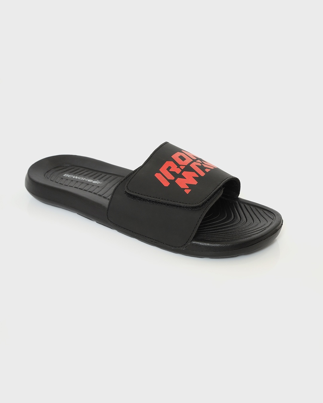 Buy men s black ironman printed adjustable strap comfysole sliders